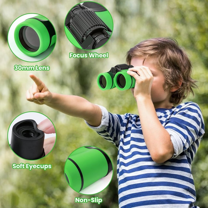 DR ANISON Binoculars for Kids Toy Binoculars Set for Age 3-12 Years Old Boys Girls Outside Play, Bird Watching, Camping, Educational Learning, Birthday Presents - Image 2